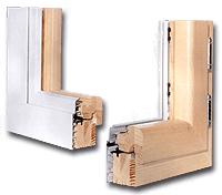 Profil eines Holz-Alu-Fensters